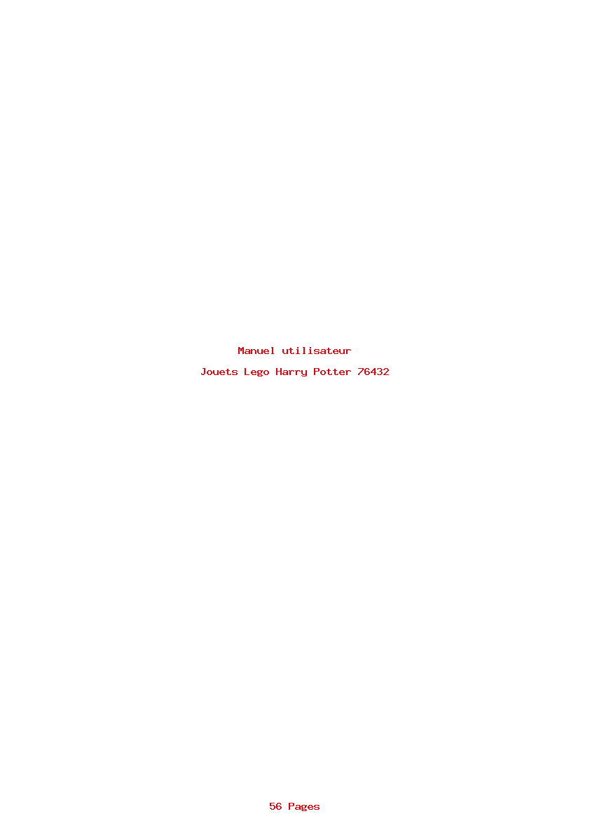 Page 1 de la notice Manuel utilisateur Lego Harry Potter 76432