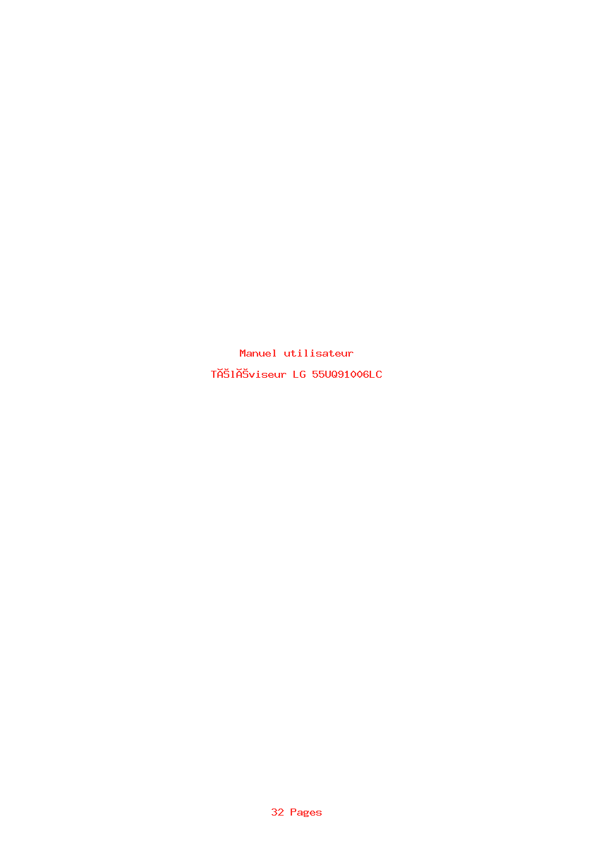 Page 1 de la notice Manuel utilisateur LG 55UQ91006LC