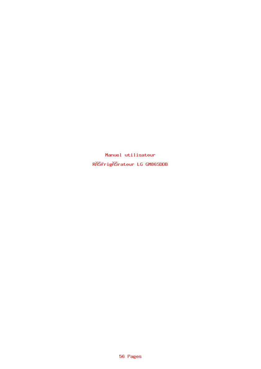 Page 1 de la notice Manuel utilisateur LG GM86SDDB