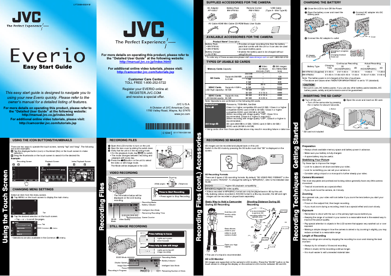 Página 1 del manual Manual de usuario JVC GS-TD1BEK