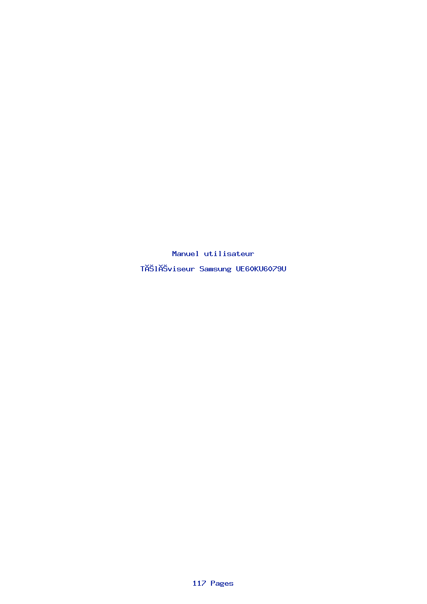 Page 1 de la notice Manuel utilisateur Samsung UE60KU6079U