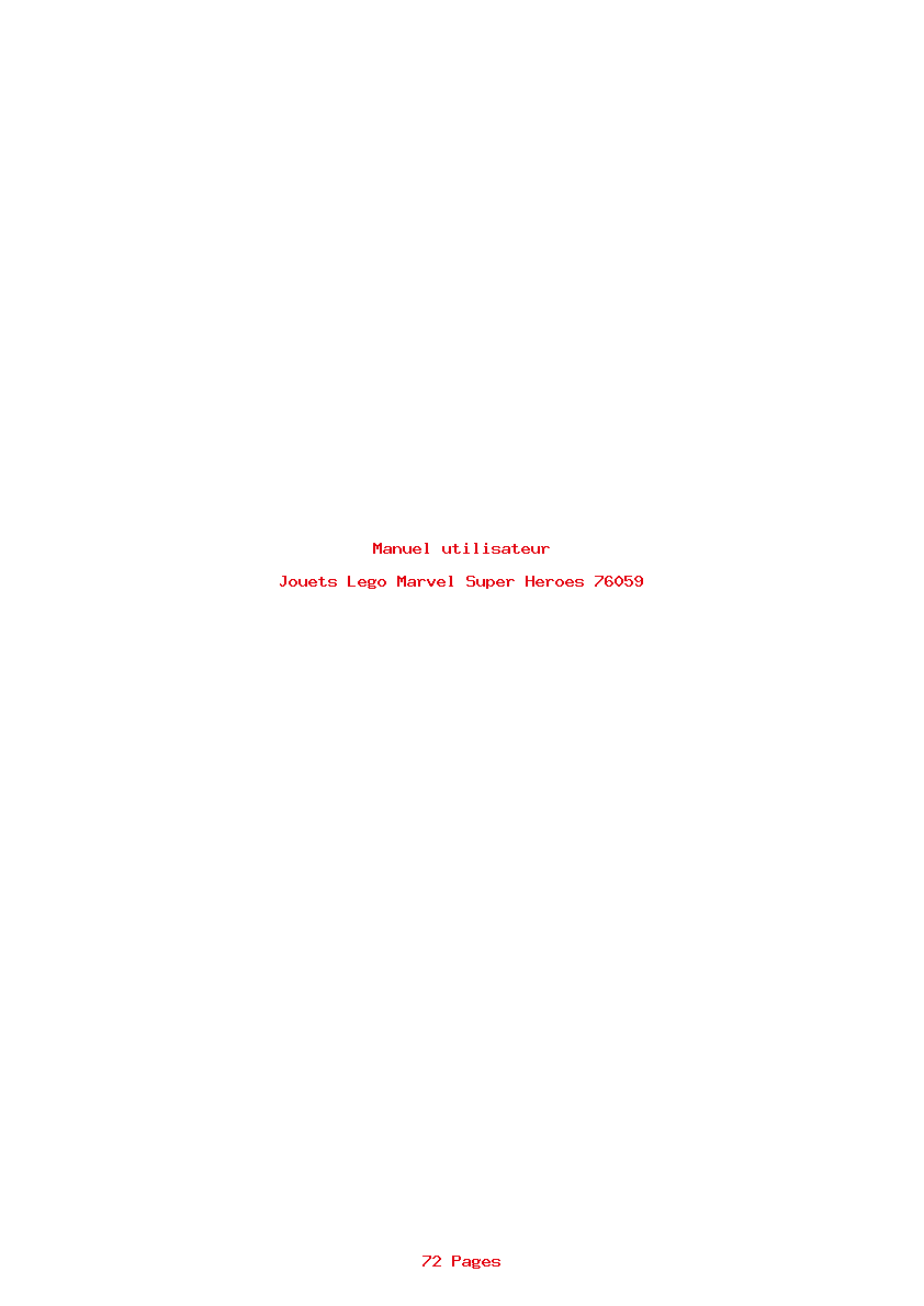 Page 1 de la notice Manuel utilisateur Lego Marvel Super Heroes 76059