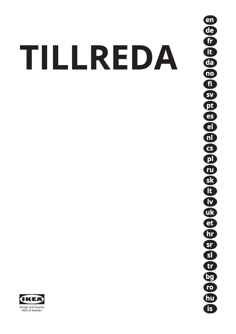 Page 1 de la notice Manuel utilisateur Ikea TILLREDA 605.787.29