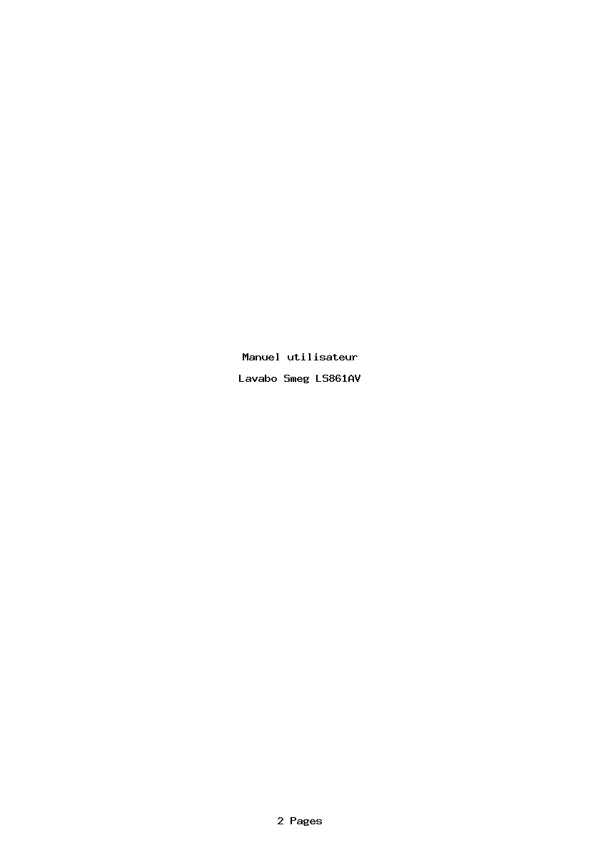 Page 1 de la notice Manuel utilisateur Smeg LS861AV
