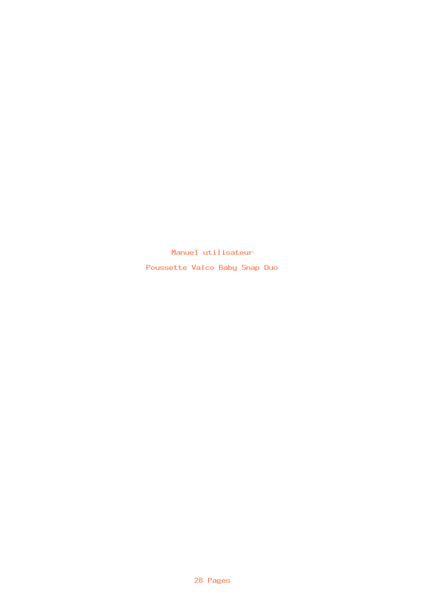 Page 1 de la notice Manuel utilisateur Valco Baby Snap Duo