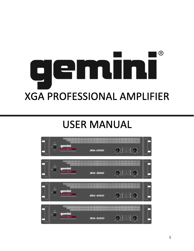 Page 1 of the manual User Manual Gemini XGA-4000
