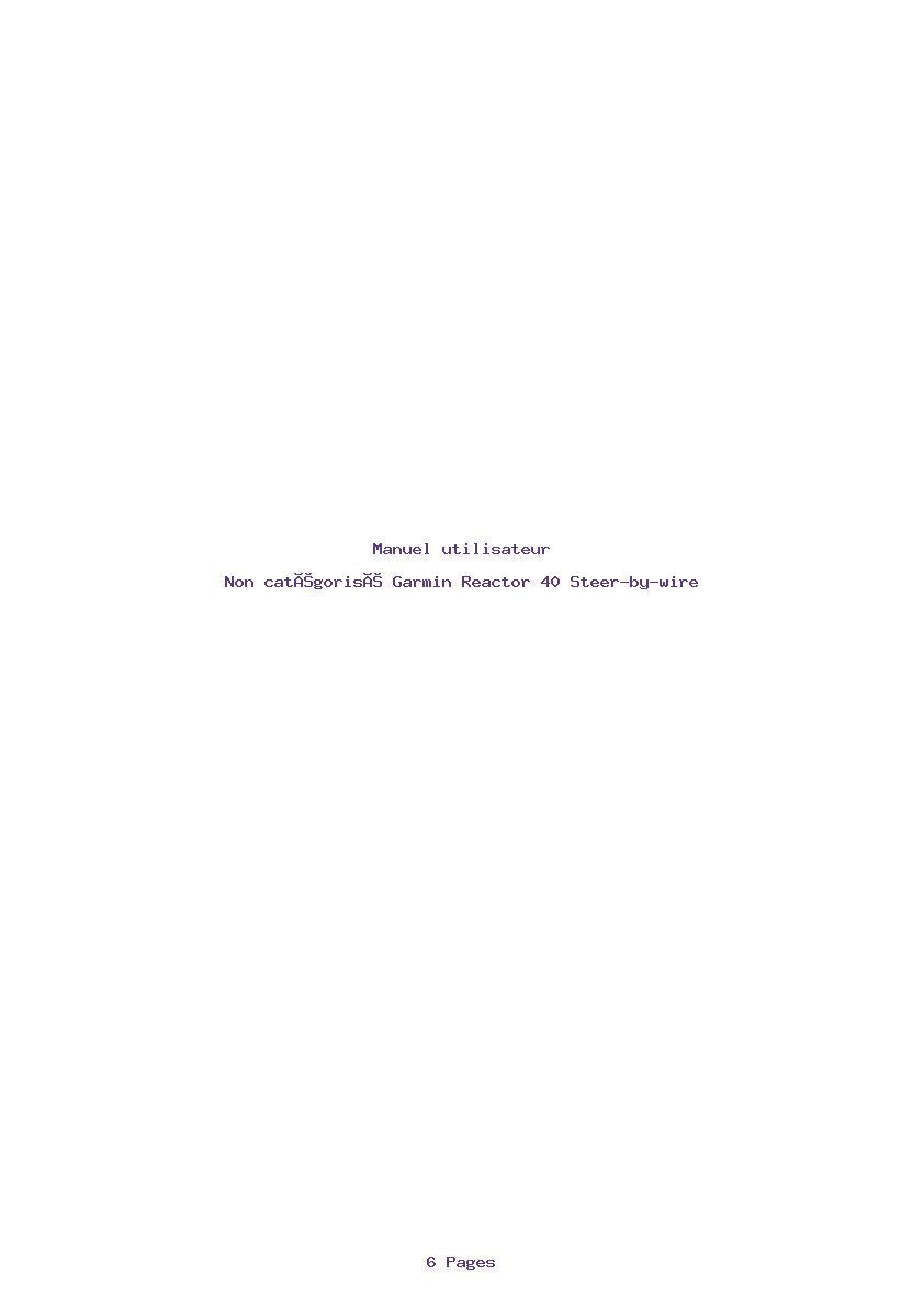 Page 1 de la notice Manuel utilisateur Garmin Reactor 40 Steer-by-wire