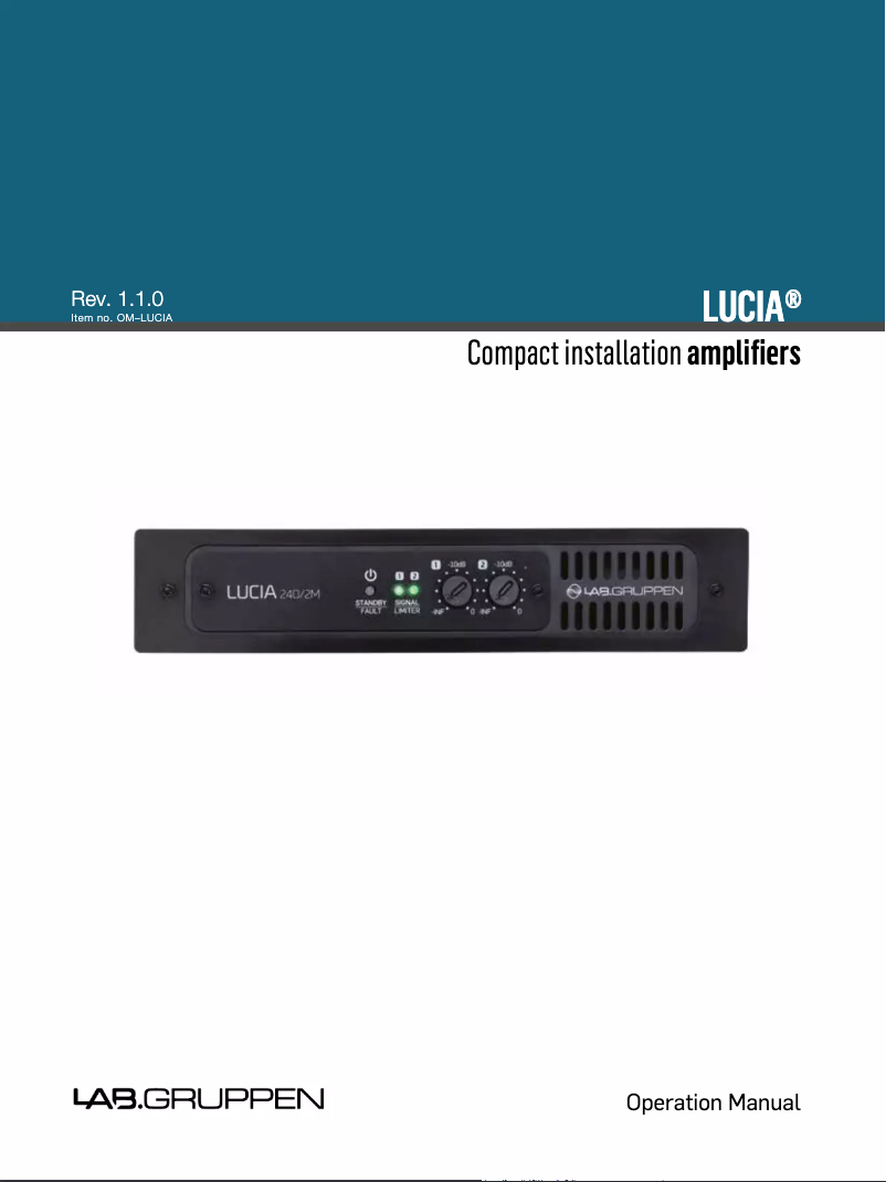 Página 1 del manual Manual de usuario Lab Gruppen LUCIA 120/2