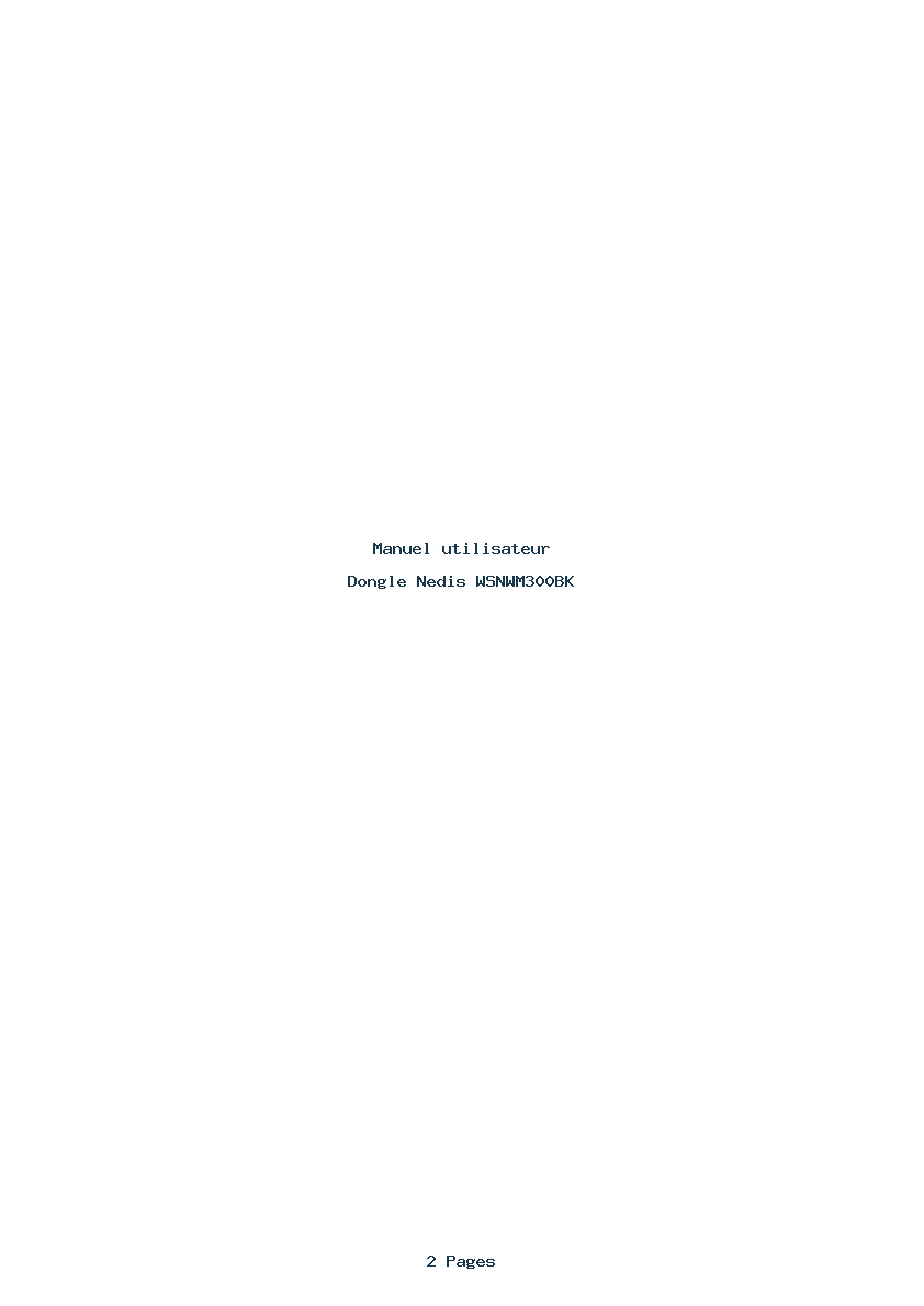 Page 1 de la notice Manuel utilisateur Nedis WSNWM300BK