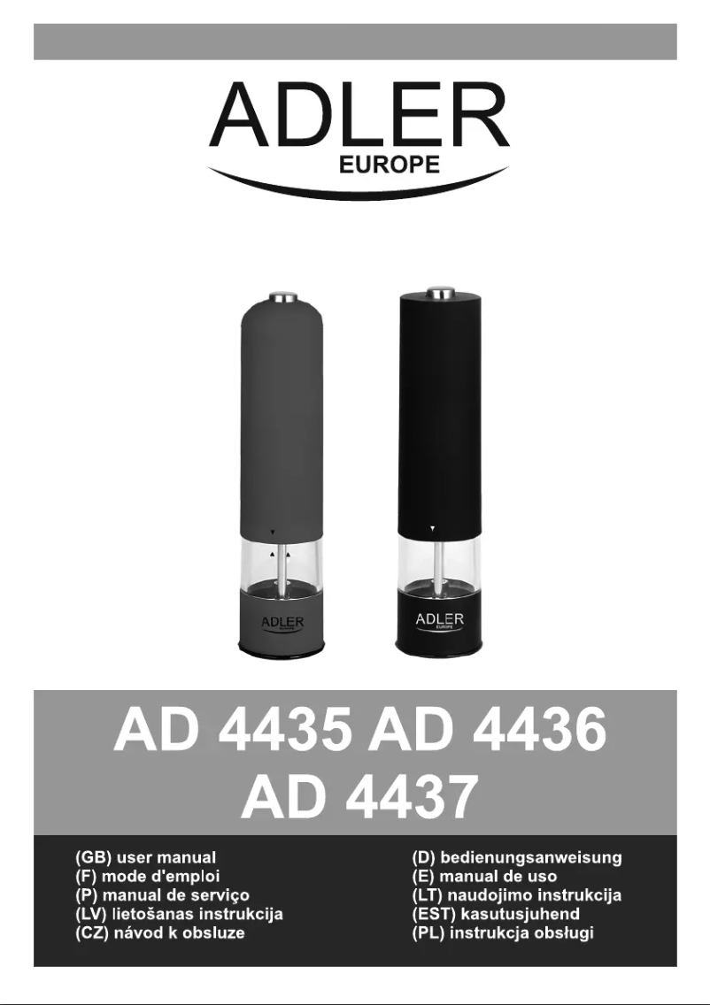 Page 1 de la notice Manuel utilisateur Adler AD 4435