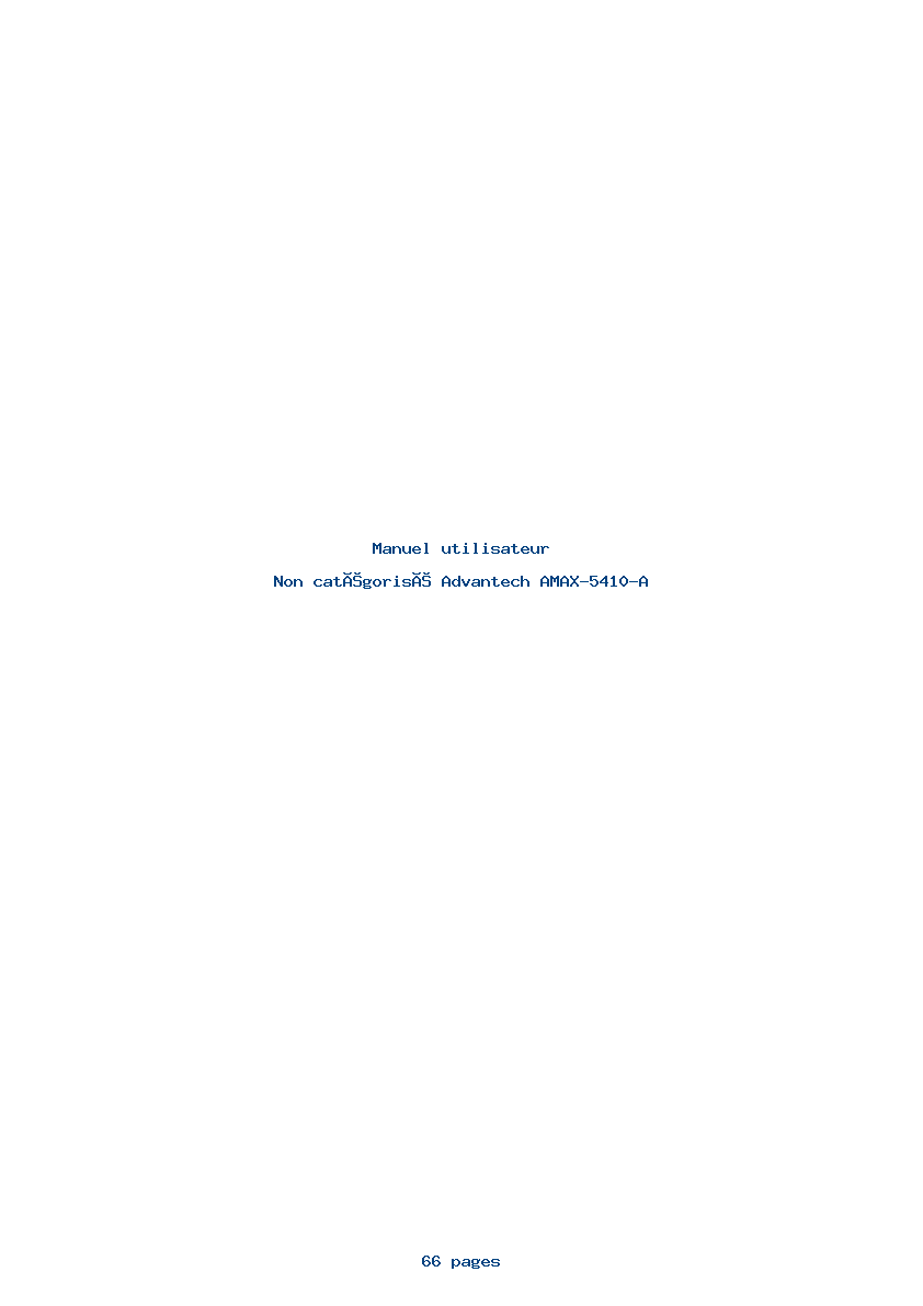 Page 1 de la notice Manuel utilisateur Advantech AMAX-5410-A