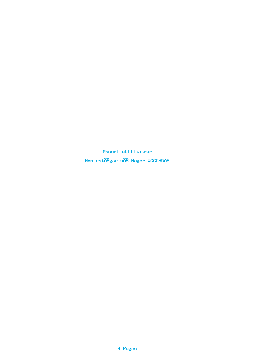 Page 1 de la notice Manuel utilisateur Hager WGCCH5AS