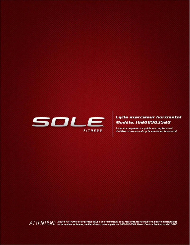 Page 1 of the manual User Manual Sole Fitness R52