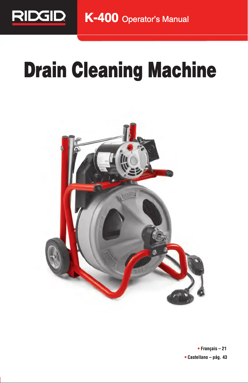 Page 1 of the manual User Manual Ridgid K-400