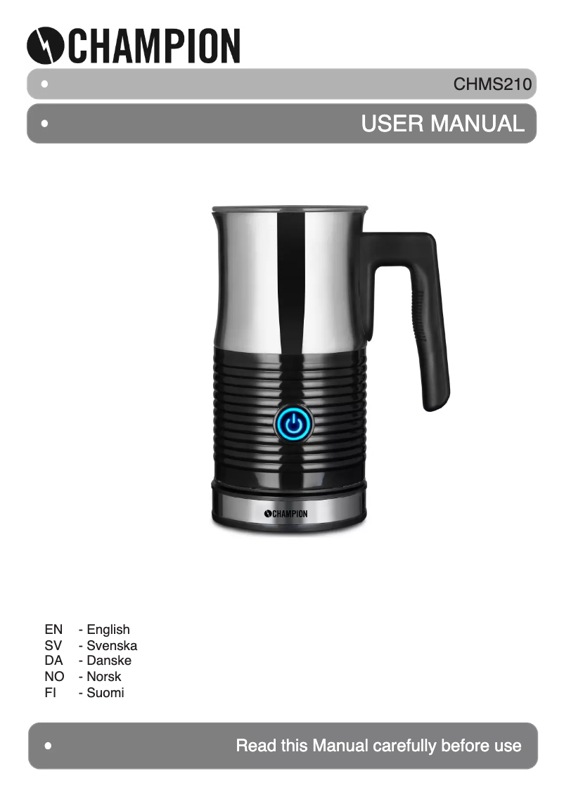 Page 1 de la notice Manuel utilisateur Champion CHMS210