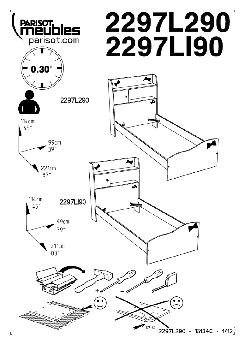 Page 1 de la notice Manuel utilisateur Parisot Lovely Light 2297L290