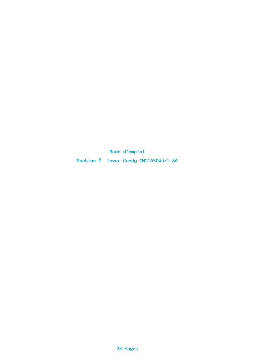 Page 1 de la notice Mode d'emploi Candy CH2103DW4/1-80
