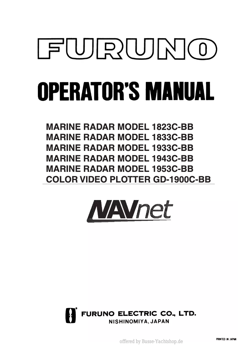 Page 1 de la notice Manuel utilisateur Furuno 1823C-BB