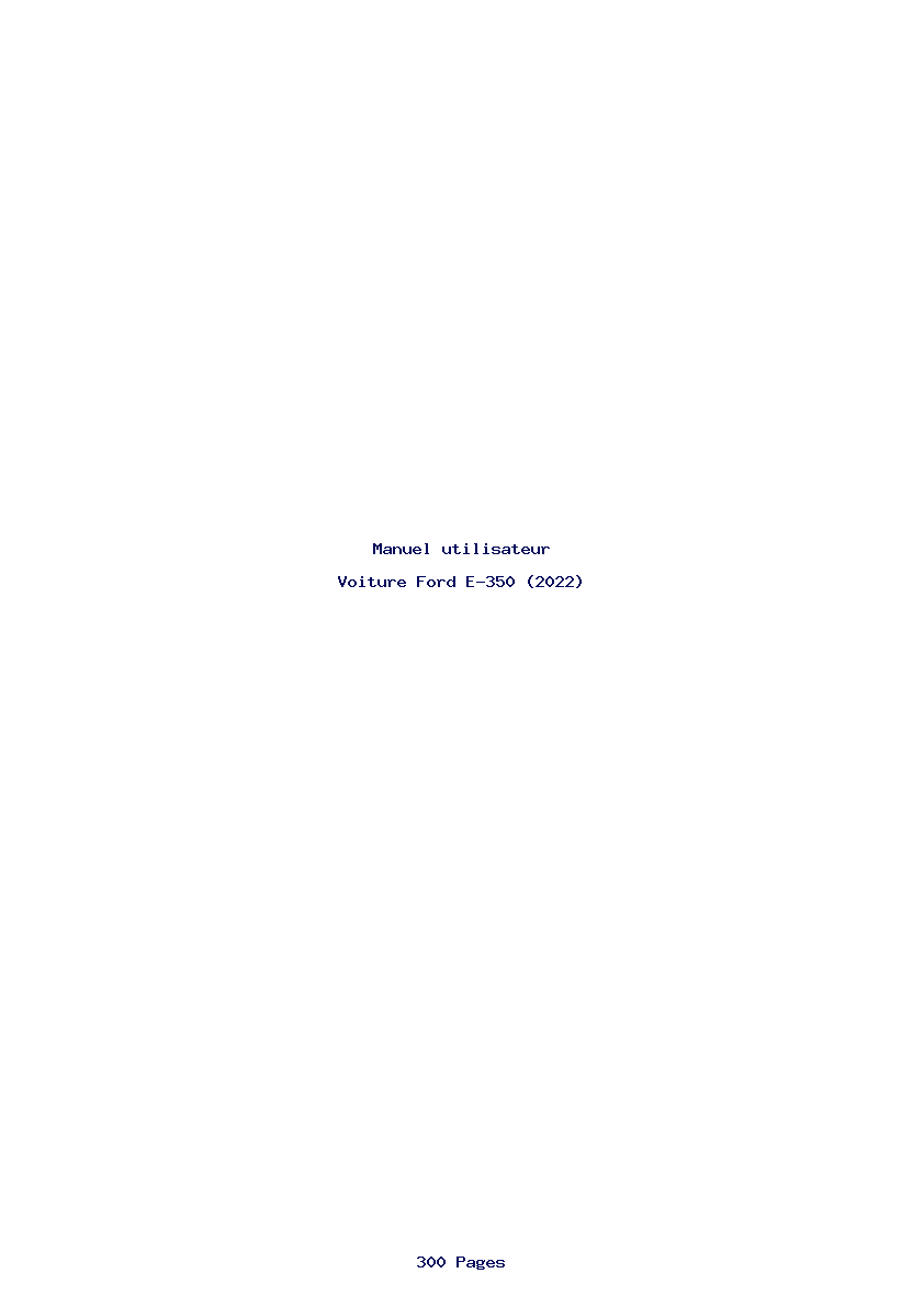 Page 1 de la notice Manuel utilisateur Ford E-350 (2022)