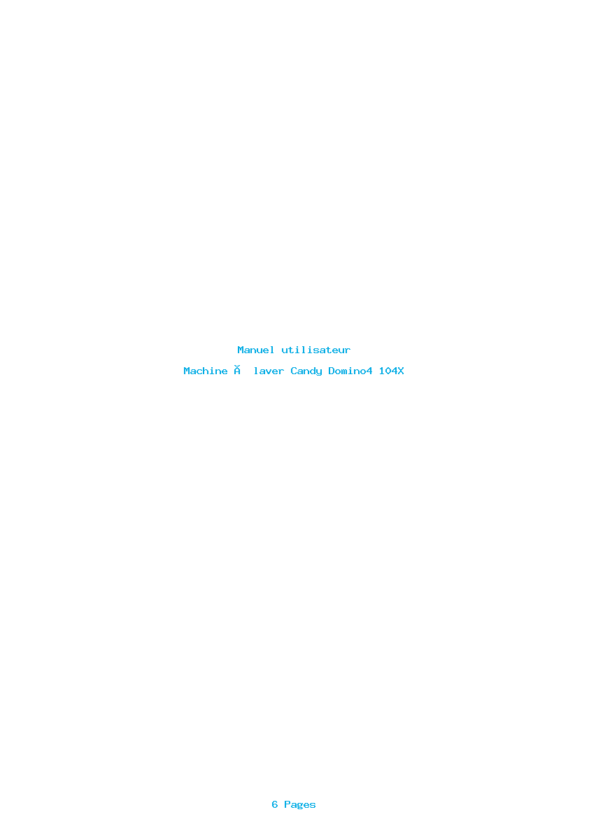 Page 1 de la notice Manuel utilisateur Candy Domino4 104X