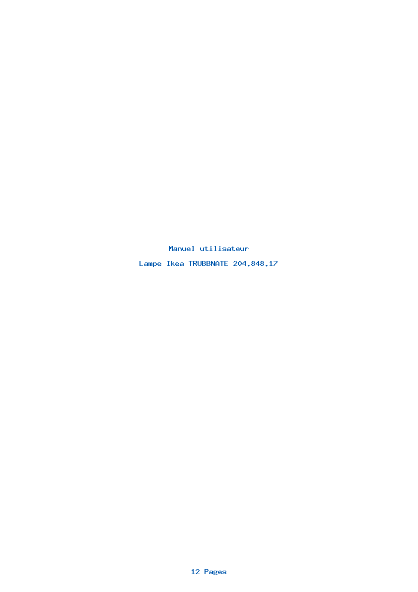 Page 1 de la notice Manuel utilisateur Ikea TRUBBNATE 204.848.17