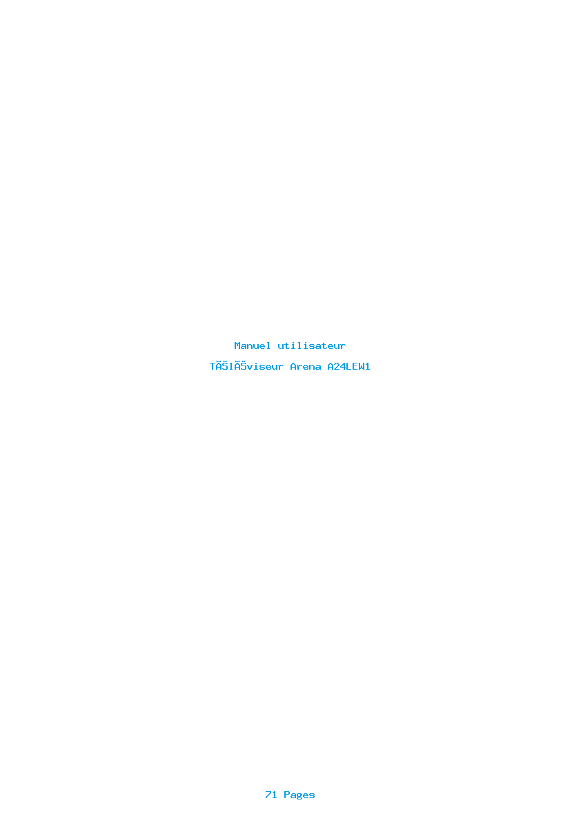 Page 1 de la notice Manuel utilisateur Arena A24LEW1