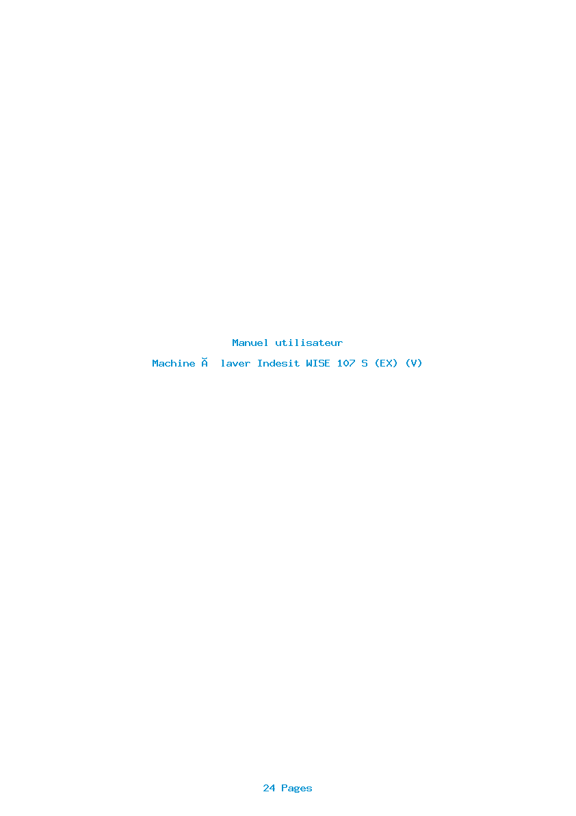 Page 1 de la notice Manuel utilisateur Indesit WISE 107 S (EX) (V)
