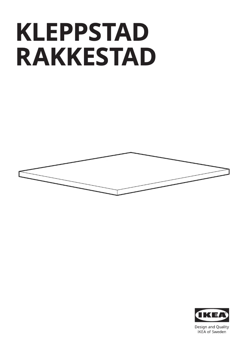 Page 1 de la notice Manuel utilisateur Ikea KLEPPSTAD 604.792.82