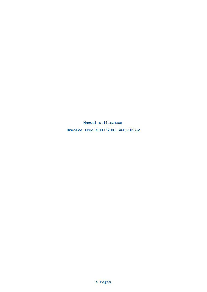 Page 1 de la notice Manuel utilisateur Ikea KLEPPSTAD 604.792.82
