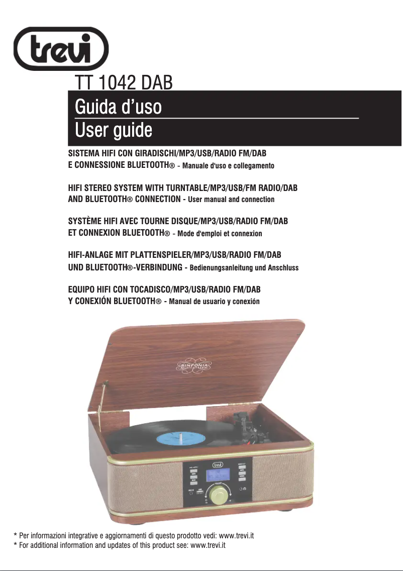 Page 1 de la notice Manuel utilisateur Trevi TT 1042 DAB