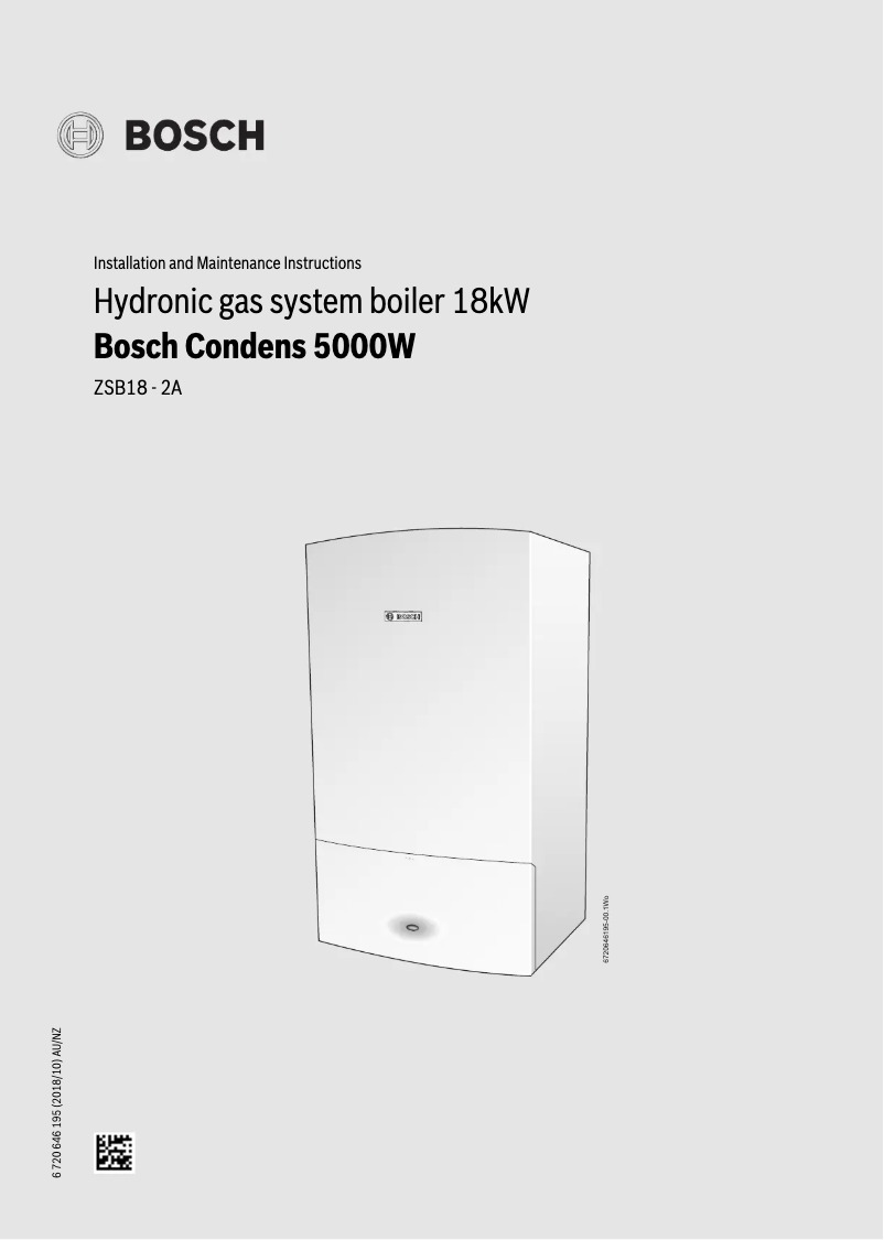 Page 1 of the manual User Manual Bosch Condens 5000W
