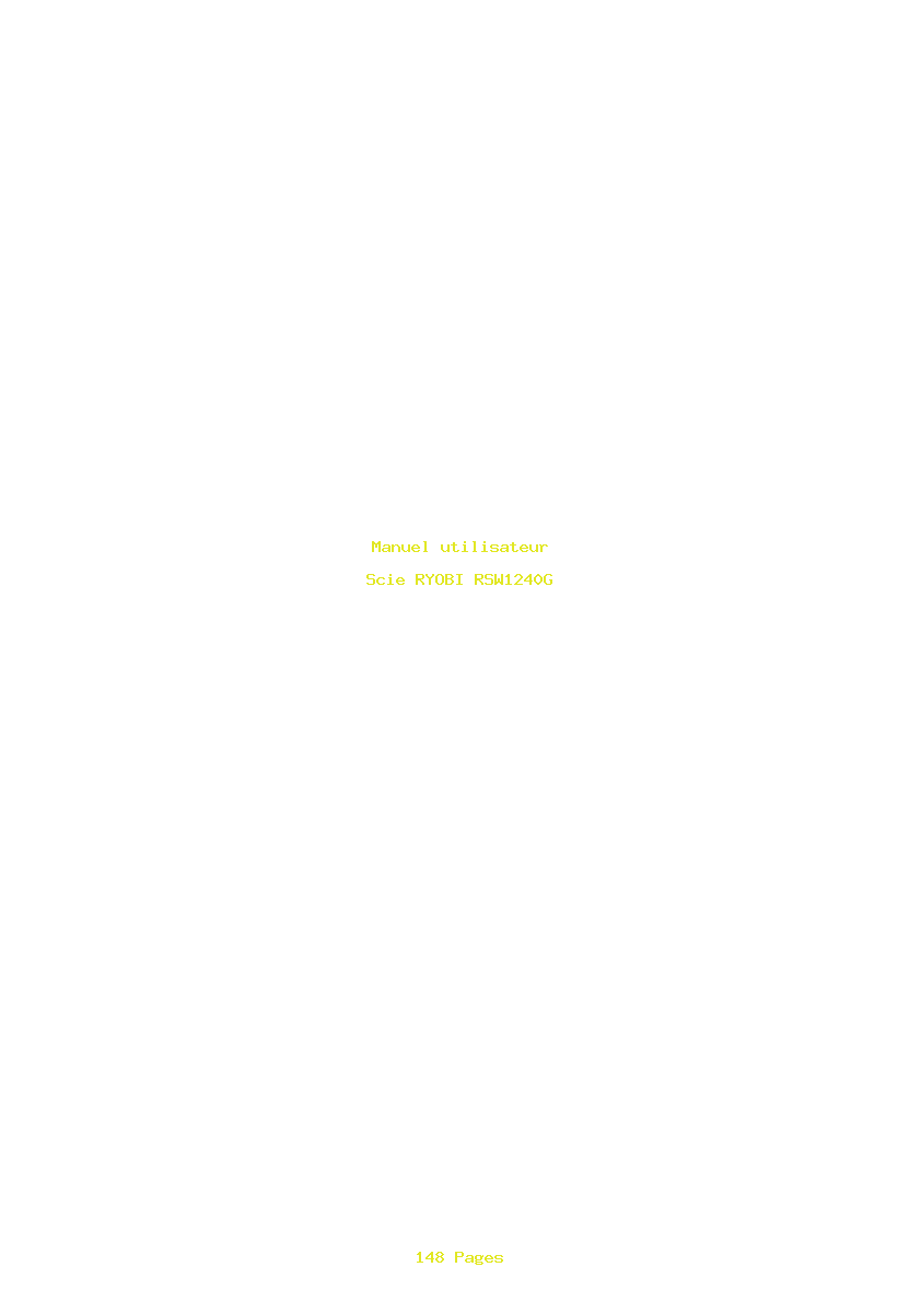 Page 1 de la notice Manuel utilisateur RYOBI RSW1240G