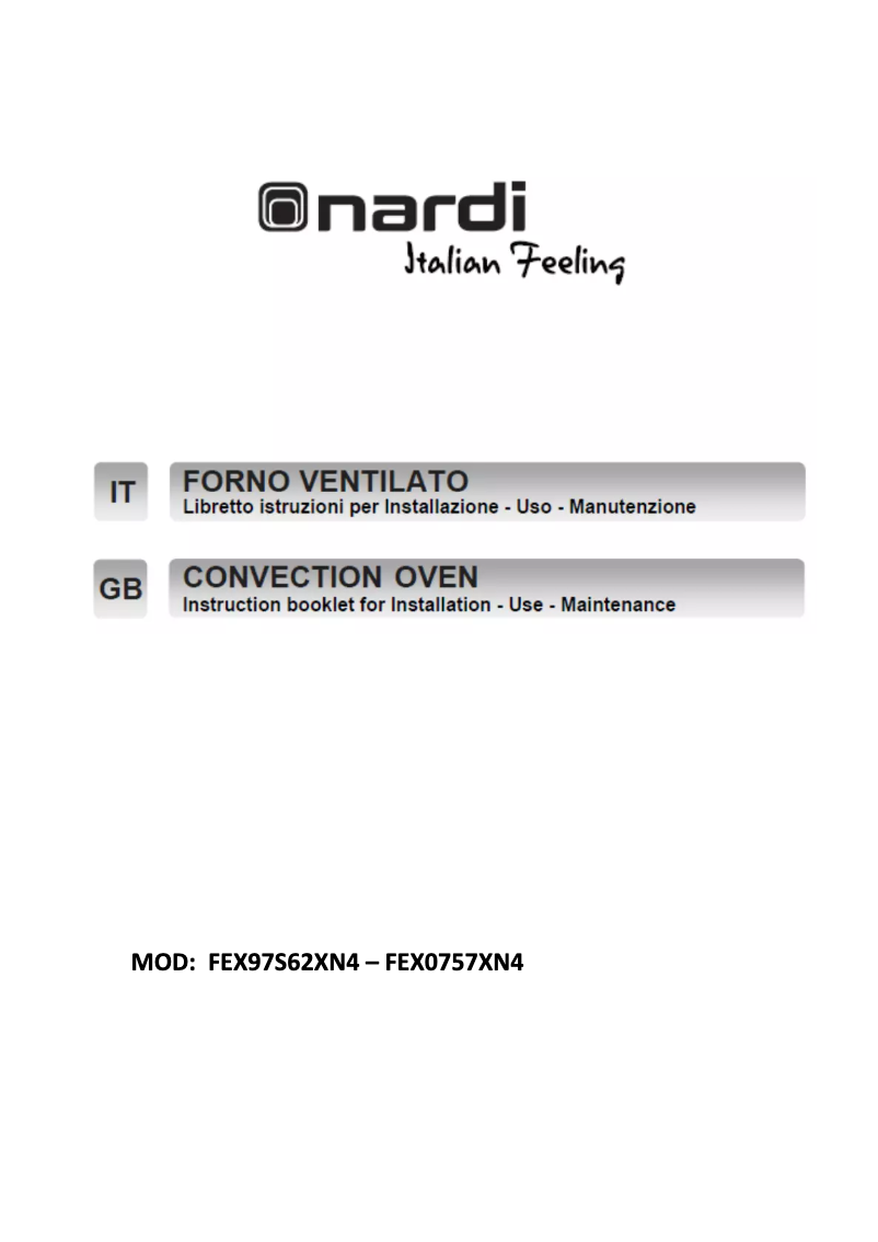 Page 1 de la notice Manuel utilisateur Nardi FEX0757XN4