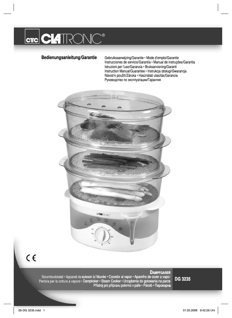 Page 1 de la notice Manuel utilisateur Clatronic DG 3235