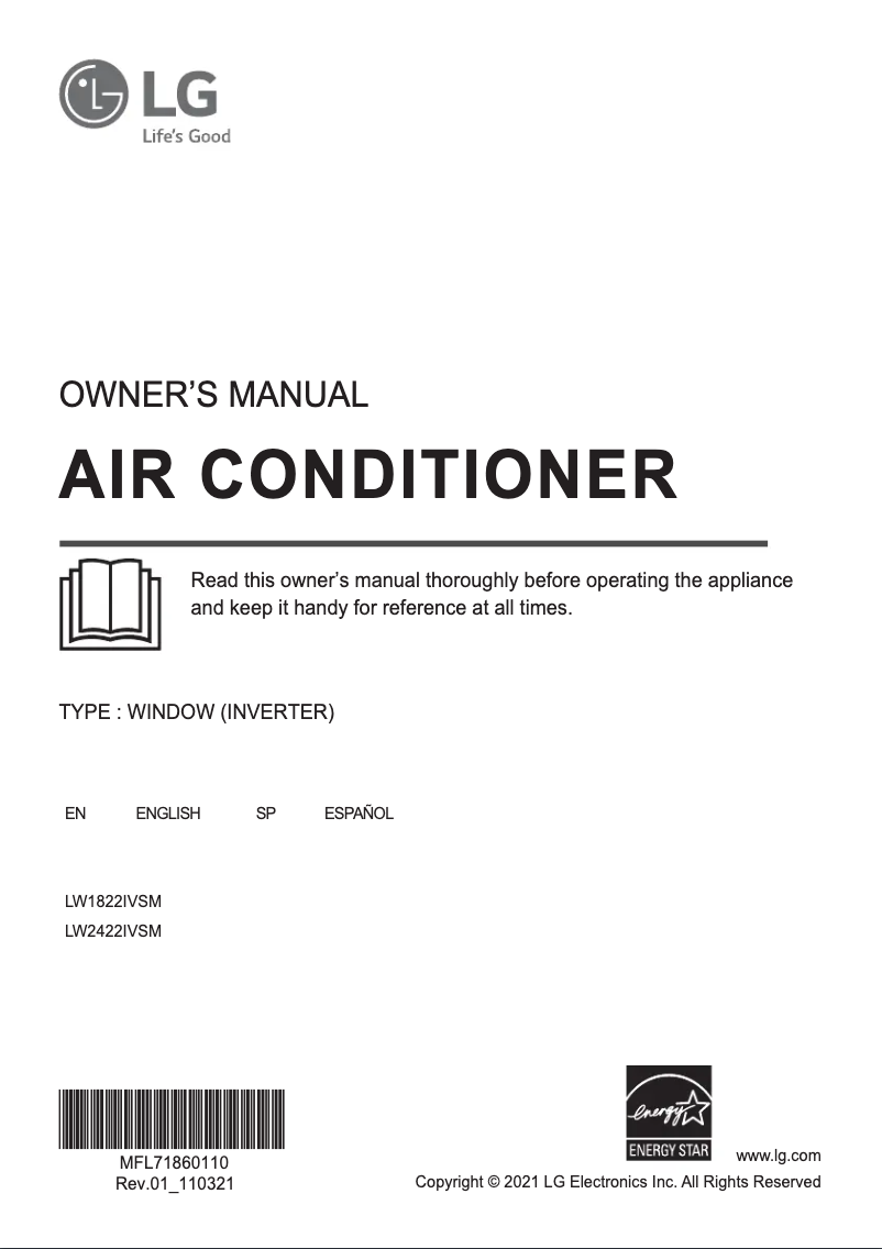 Page 1 de la notice Manuel utilisateur LG LW2422IVSM