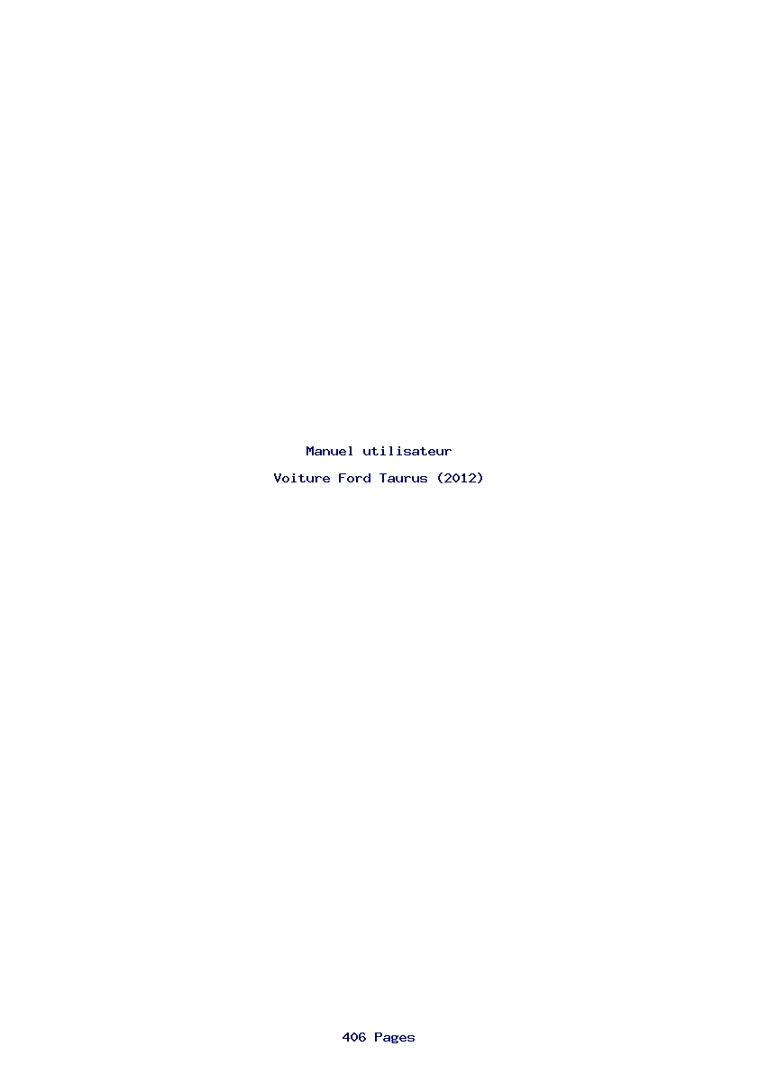 Page 1 de la notice Manuel utilisateur Ford Taurus (2012)