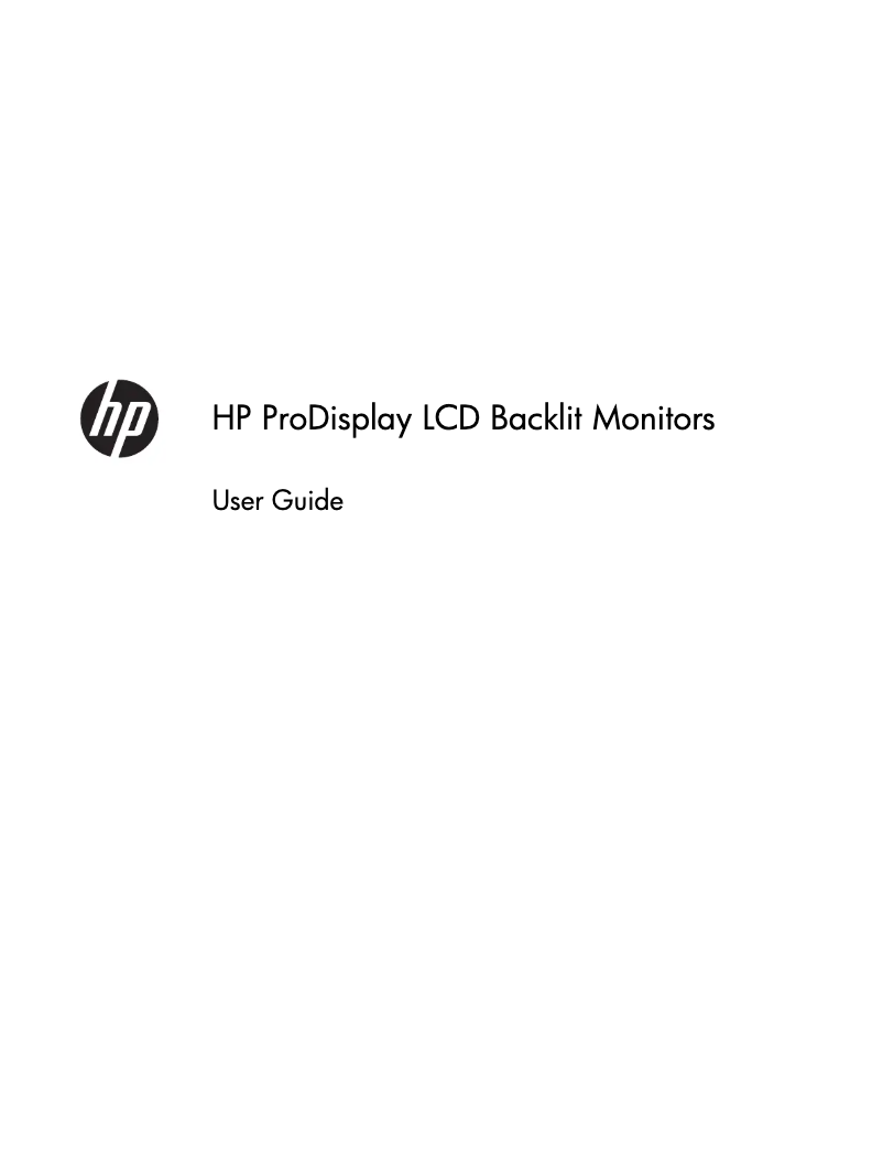 Page n°1 - Manuel utilisateur HP HP ProDisplay P201m
