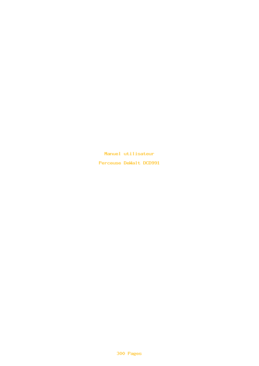 Page 1 de la notice Manuel utilisateur DeWalt DCD991