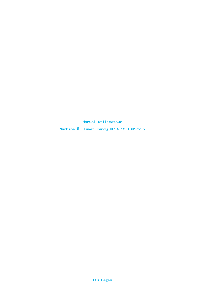 Page 1 de la notice Manuel utilisateur Candy HGS4 157T3DS/2-S