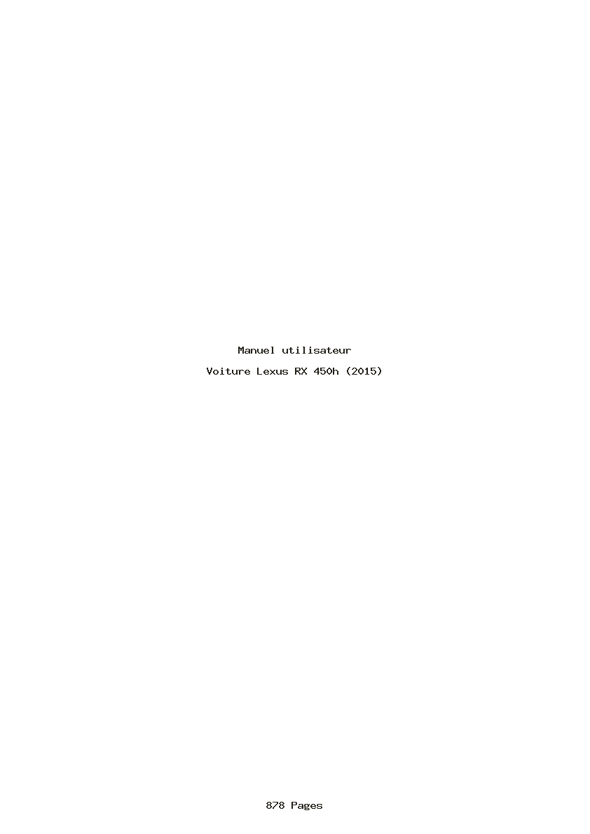 Page 1 de la notice Manuel utilisateur Lexus RX 450h (2015)
