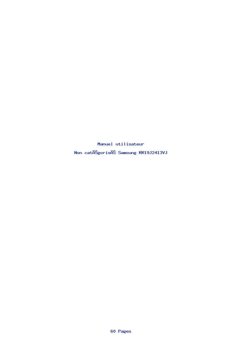 Page 1 de la notice Manuel utilisateur Samsung RR19J2413VJ