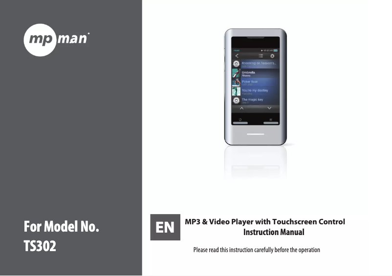 Page 1 de la notice Manuel utilisateur Mpman TS302