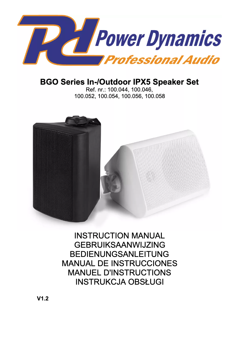 Page 1 de la notice Manuel utilisateur Power Dynamics BGO40W