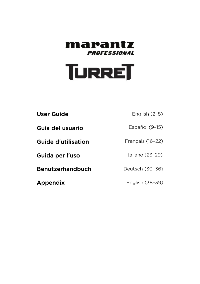 Page 1 de la notice Manuel utilisateur Marantz Turret