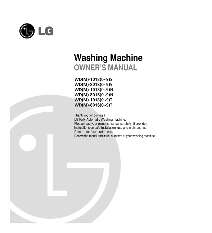 Página 1 del manual Manual de usuario LG WD-80185N