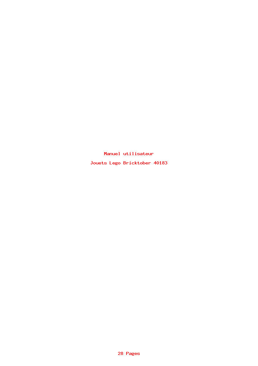 Page 1 de la notice Manuel utilisateur Lego Bricktober 40183