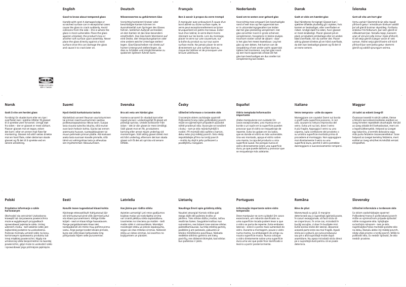 Page 1 de la notice Manuel utilisateur Ikea GULLABERG 405.694.34