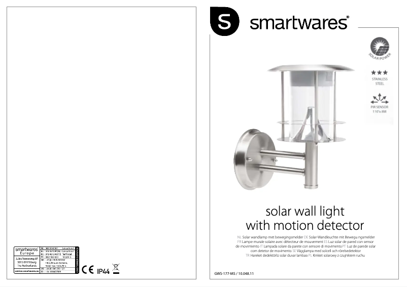 Página 1 del manual Manual de usuario Smartwares GWS-177-MS