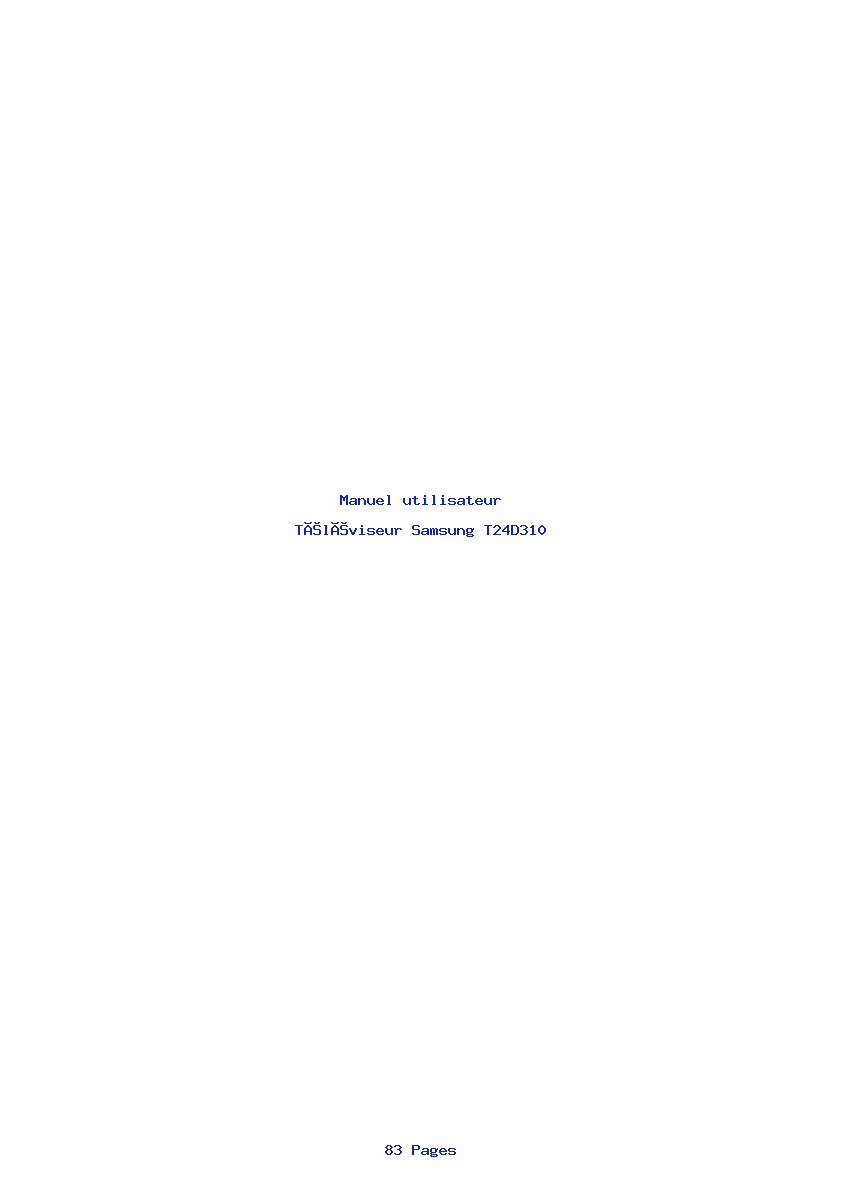 Page 1 de la notice Manuel utilisateur Samsung T24D310