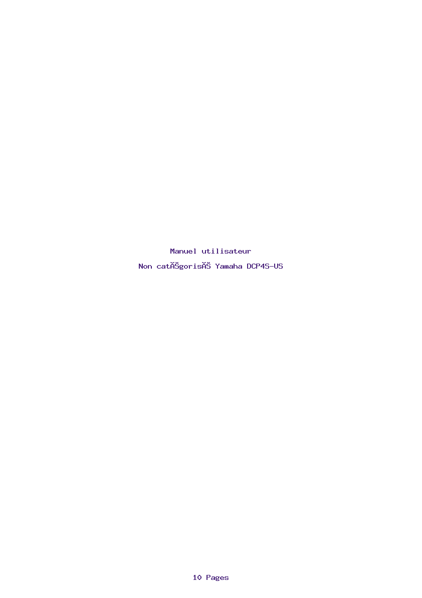 Page 1 de la notice Manuel utilisateur Yamaha DCP4S-US